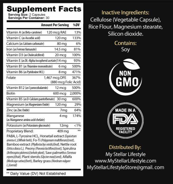 2 Bottles Perfect Hair, Skin & Nails by My Stellar Lifestyle - 60 Capsules