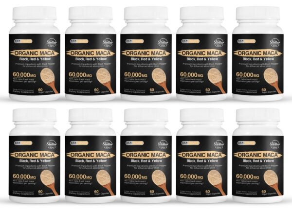 Organic Maca Black, Red and Yellow - 60 Capsules