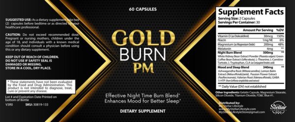 Gold Burn PM - 60 Capsules