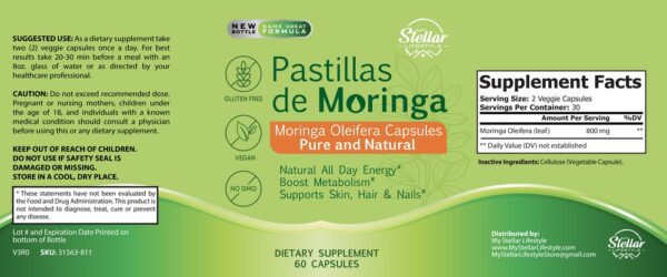 Pastillas de Moringa - 60 Capsules